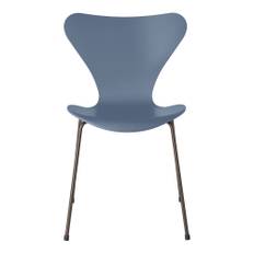 Fritz Hansen - Sjuan 3107 Dusk Blue Lackad/Brown Bronze - Spisebordsstole - Arne Jacobsen - Blå - Metal/Træ