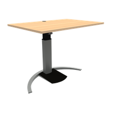 ConSet Design hæve-sænke bord 120x80cm bøg med sølv stel