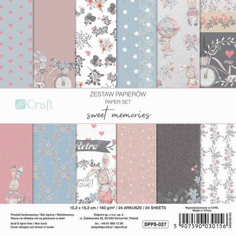Scrapbookingpapper - 15x15cm - Sweet Memories