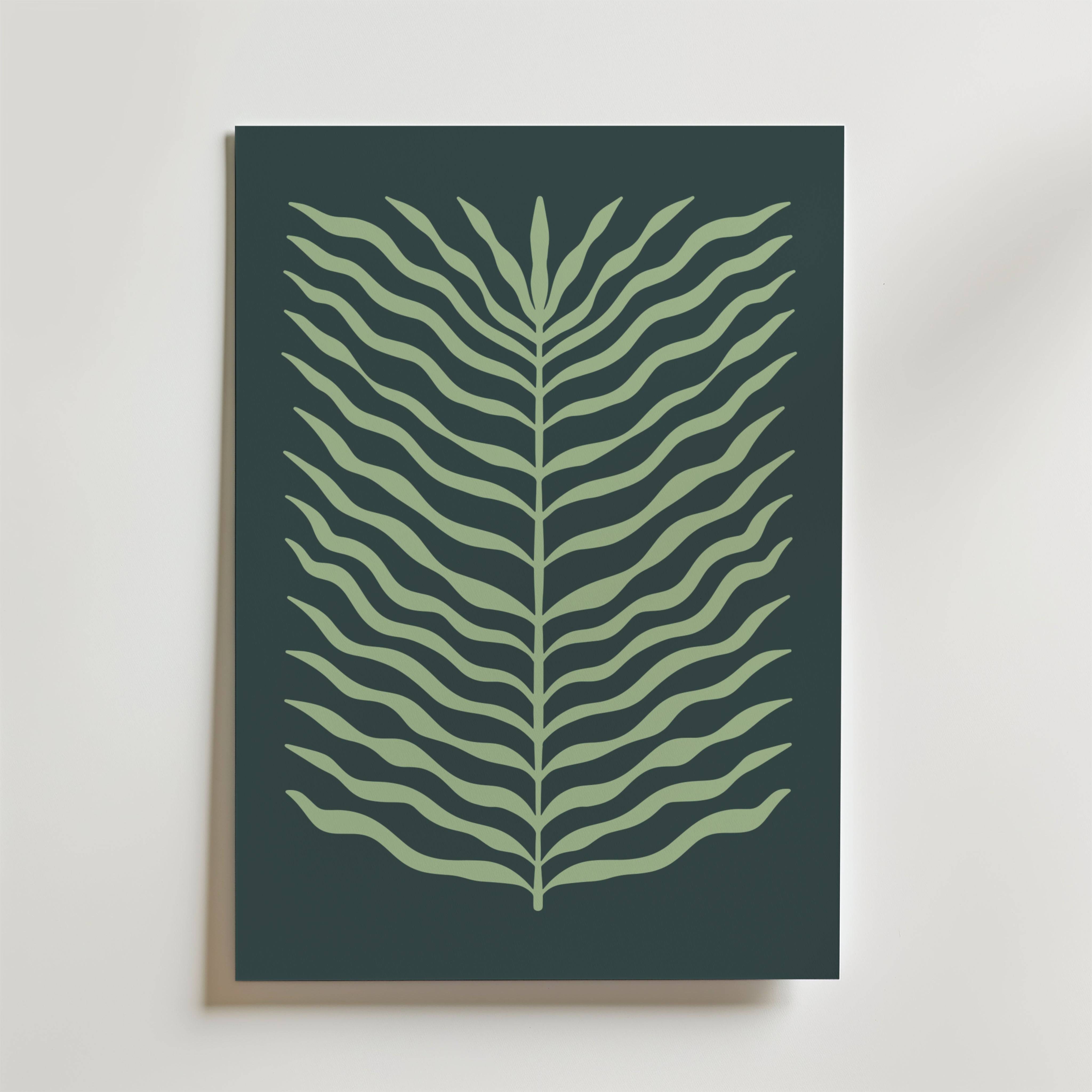 Green Leaf Flow Poster - Premium Canvas 50x70 cm