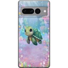 Google Pixel 7 Pro Gennemsigtigt Telefoncover Simmande Sköldpadda