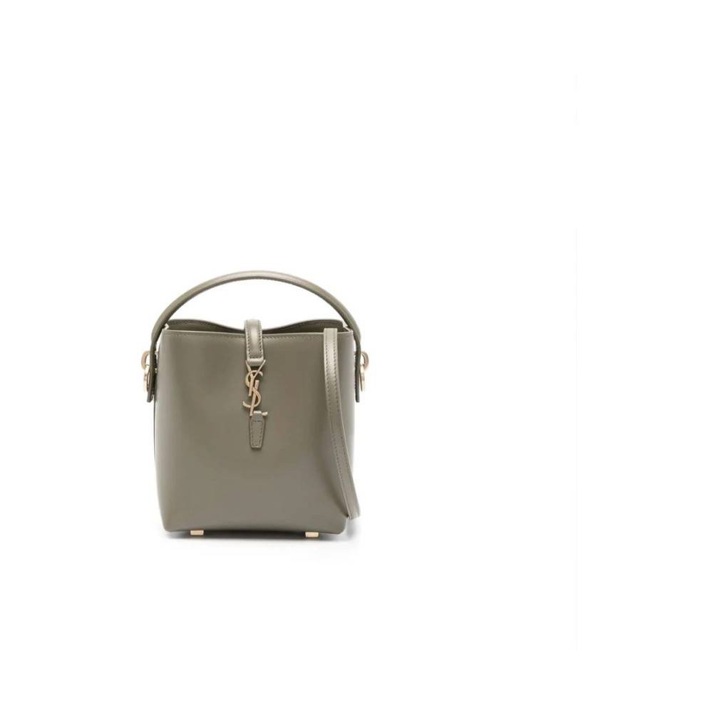 Saint Laurent Mini Skuldertaske med Cassandre Lukning - Tasker - Dame - Grøn - ONE SIZE - Uld