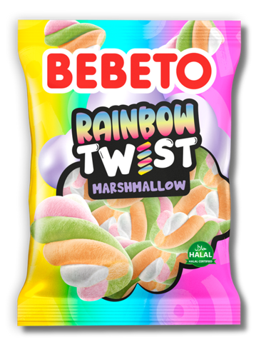 Bebeto Marshmallow Rainbow Twist 60g