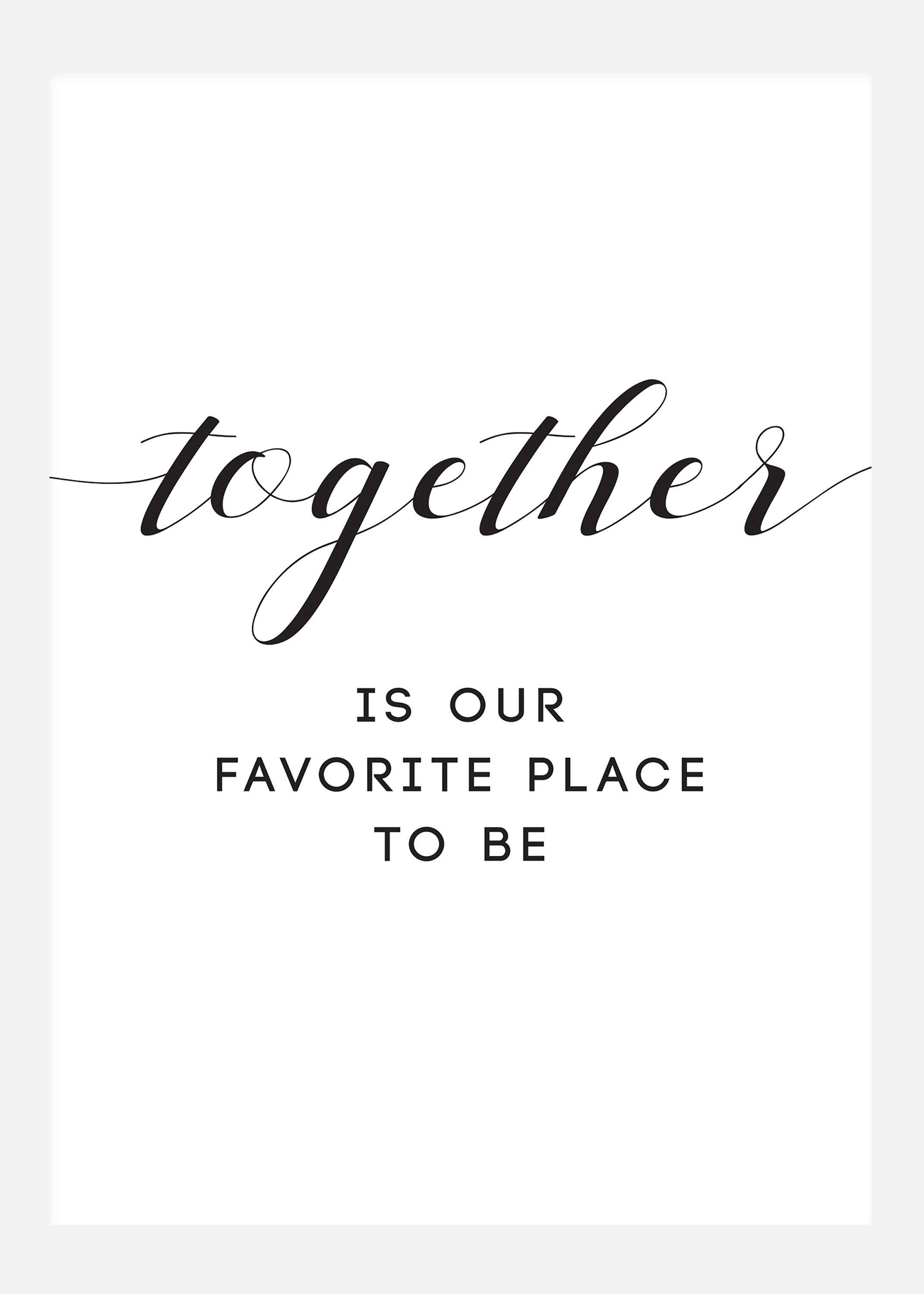 Together Is Our Favorite Place To Be Canvastavla (30x40 cm)