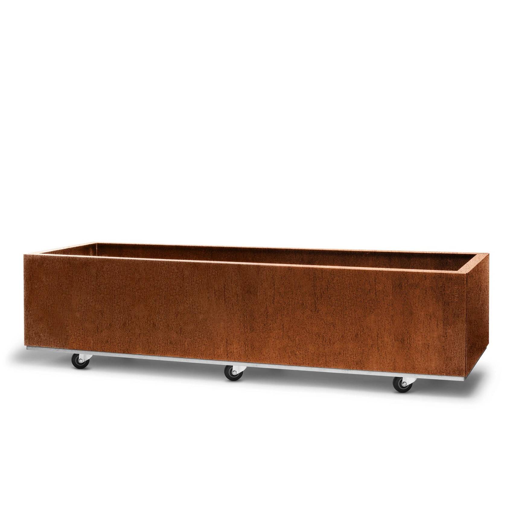 BEDD odlingslåda med ben/hjul - 120x40x25 cm, naturrost - Brun