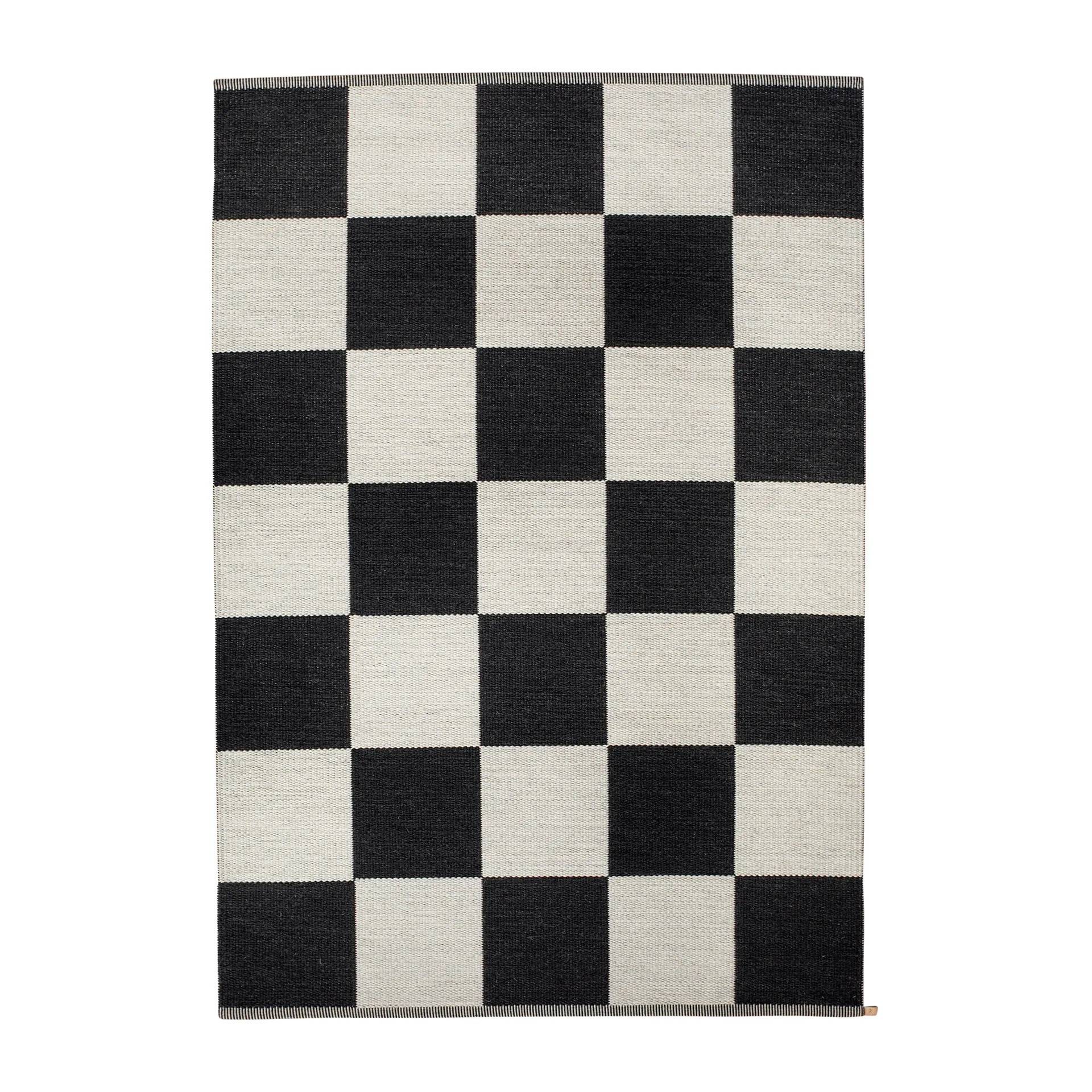 Kasthall Checkerboard Icon tæppe 200x300 cm Midnight black.
