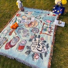 Outdoor Picnic Blanket, Home Bed Blanket, Creative Sofa Towel, Moisture-Proof Camping Blanket, Tent Mat, Warm Blanket, Outdoor Decoration, Suitable For Photography, Tear-Resistant Household Leisure Blanket, Sofa Towel, Tablecloth, Sofa Cover, Wall Hanging