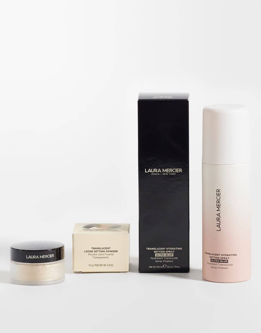 Laura Mercier Mini Translucent Loose Setting Powder & Translucent Hydrating Setting Spray Ultra Blur Bundle-Ingen färg