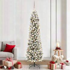 vidaXL Kunstigt juletræ med stativ Hvid 210 cm PVC og metal og plast