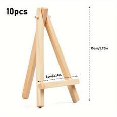 10pcs Wood Display Easels Adjustable Mini Wooden Artist TriangleEasels for Displaying Canvas Paintings Crafts Drawing Pack of 10