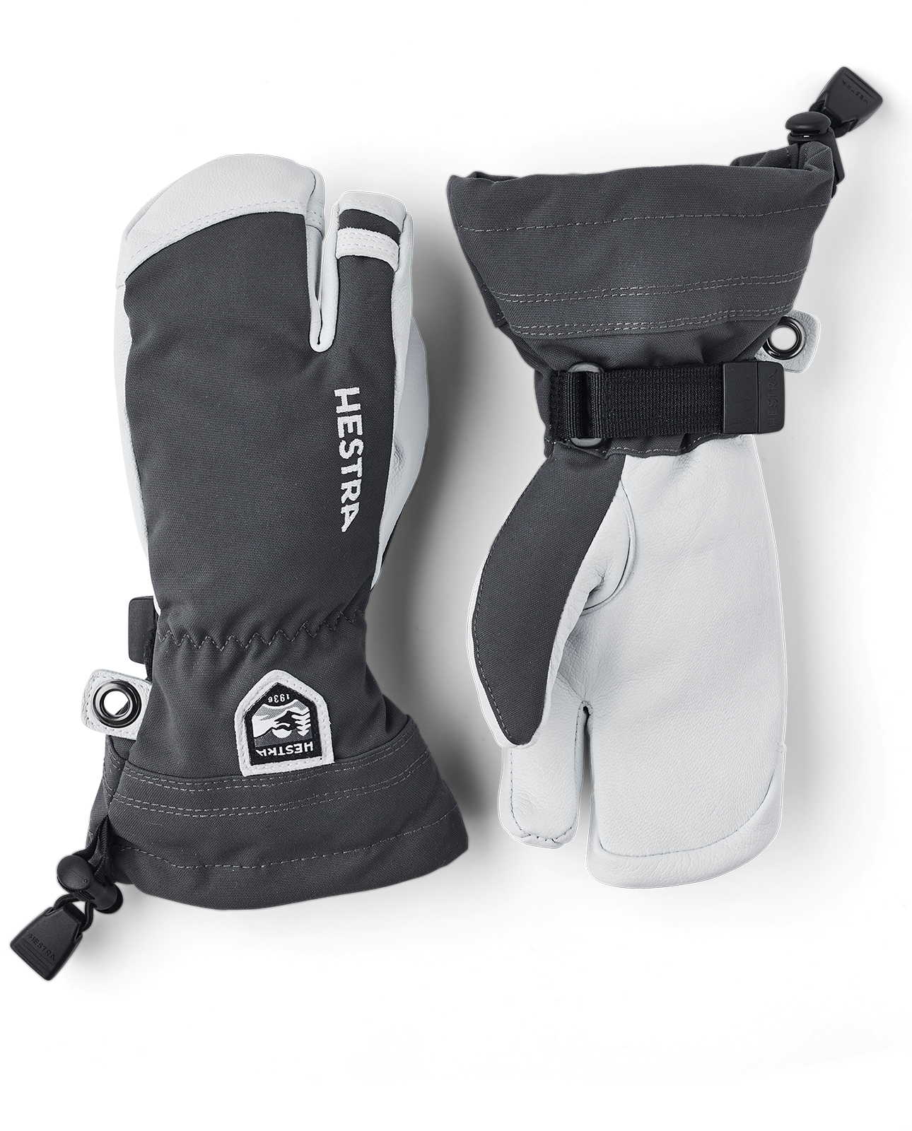 Hestra Army Leather Heli Ski Junior 3-finger 4 GREY (4)