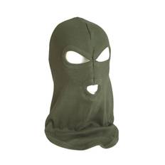 Mil-Tec 3 Huls Balaclava i Bomuld - Olive