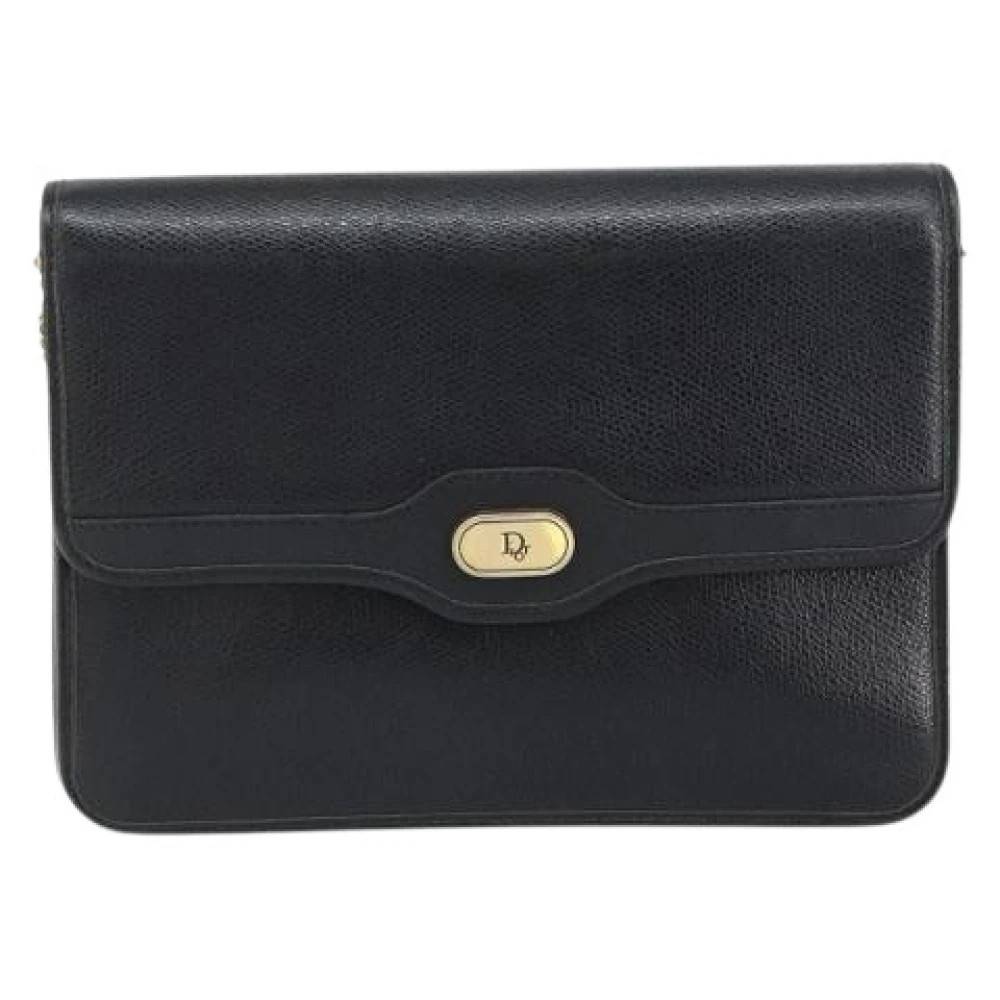 Dior Vintage Pre-owned Vintage cd chain flap skuldertaske - Vintage - Dame - Sort - ONE SIZE - Uld
