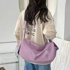 Casual Axelväska För Kvinnor&Män Förvaringsfickor Resväska Yoga Gym Sportväska,Skola College Messenger Bag För Office, Workout, Pilates, Beach, Travel - Multifärgad (rosa,Purpur,svart,beige,grön)