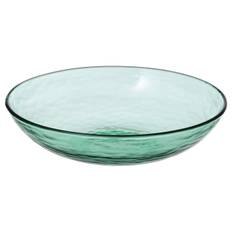 STRANDKRABBA djup tallrik, glas/grön, 19 cm