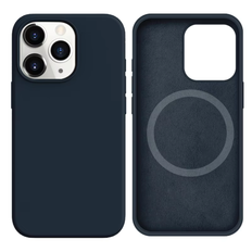 LindeCovers iPhone 13 Pro Silikonecover - MagSafe Kompatibel 8 Midnight Blue Materiale: Silikone Kompatibilitet: iPhone 13 Pro Opladning: Understøtter trådløs opladning Design: Slankt cover i mange farver.
