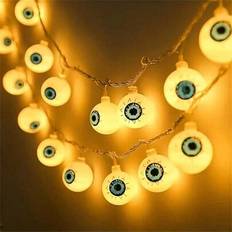 1 st ögonformade ljusslingor, varma LED-lampor, lämpliga för inomhus utomhus, rum, sovrumsdekor, högtidstillbehör, halloweendekor, batteridrivna (inge - Multifärgad (1,5 meter 10 lampor)