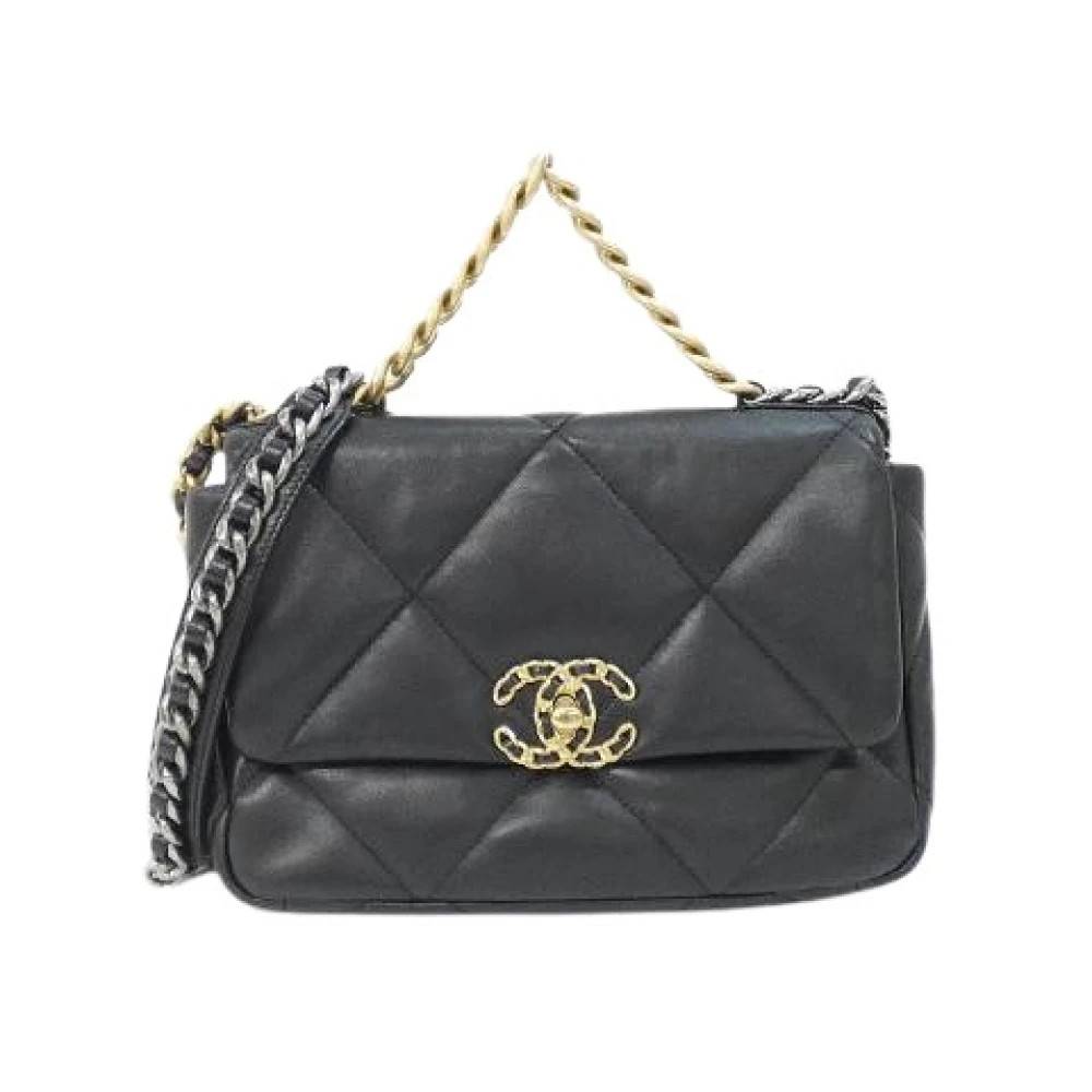 Chanel Vintage Pre-owned 19 Lammeskind Skuldertaske - Vintage - Dame - Sort - ONE SIZE - Uld