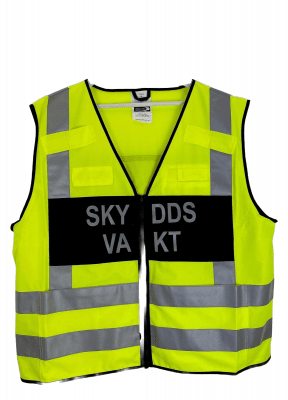 Reflexväst Skyddsvakt med Svart Platta - Robust (Storlek: XL) (XL)