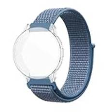 nylonrem + fodral för Garmin Venu 2s 2 plus ultralätt snabbtorkande klockarmband med skyddsfodral 41 mm 43 mm 45 mmTPU mjukt skyddsfodral (blå_venu2 45 mm)