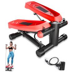 vannect Mini Stepper für Zuhause mit Power Ropes, Up-Down Swing Stepper mit Multifunktions-Display, Hometrainer Stepper für Anfänger & Fortgeschrittene, Bis zu 150 kg