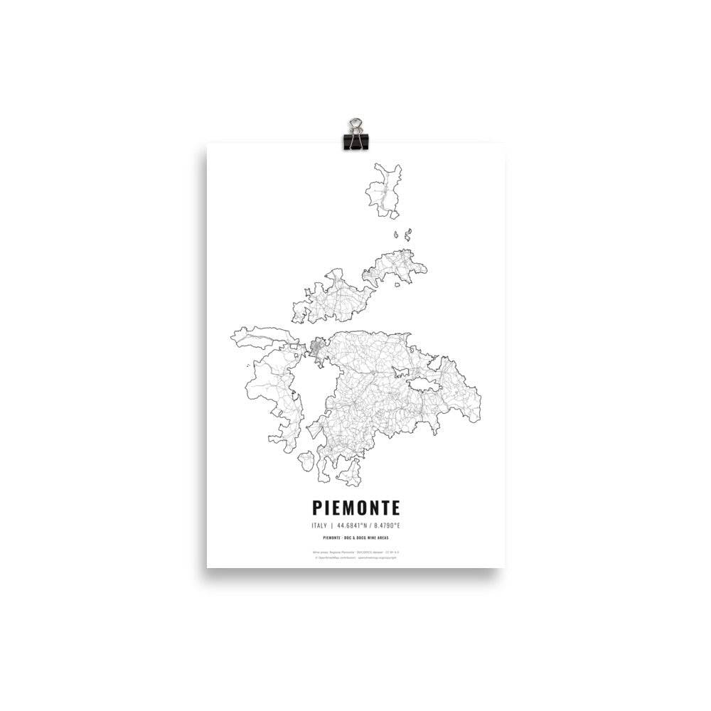 The Piemonte Wine Map Poster (21x30 cm)