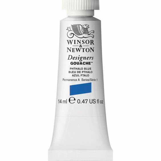 Winsor & Newton Designers gouache 14 ml Phthalo blue 514 - Blå