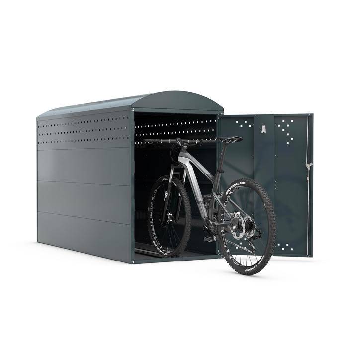 Cykelgarage BOX m. 2 vægge og buet tag