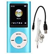 MP3-spelare, 64 GB Bärbar MP3-spelare för Studenter, 1,8 Tum LCD-skärm Förlorat Ljudmusik MP3-spelare, Multifunktionell MP3-spelare för Barn, Studenter (Blå)