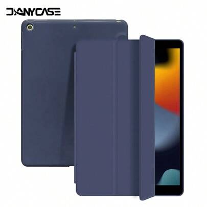 Enfärgat blått trippelvikbart Basic DANYCase-skyddsskal kompatibelt med iPad A16, Air 11/13, M3 2025, Mini 7, A17, Pro 2024, Air 11/13, M2 2024, Pro 1 - Marinblå (Multi-size)