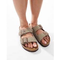 Birkenstock - Arizona - Unisex - Gråbrune sandaler i ruskind