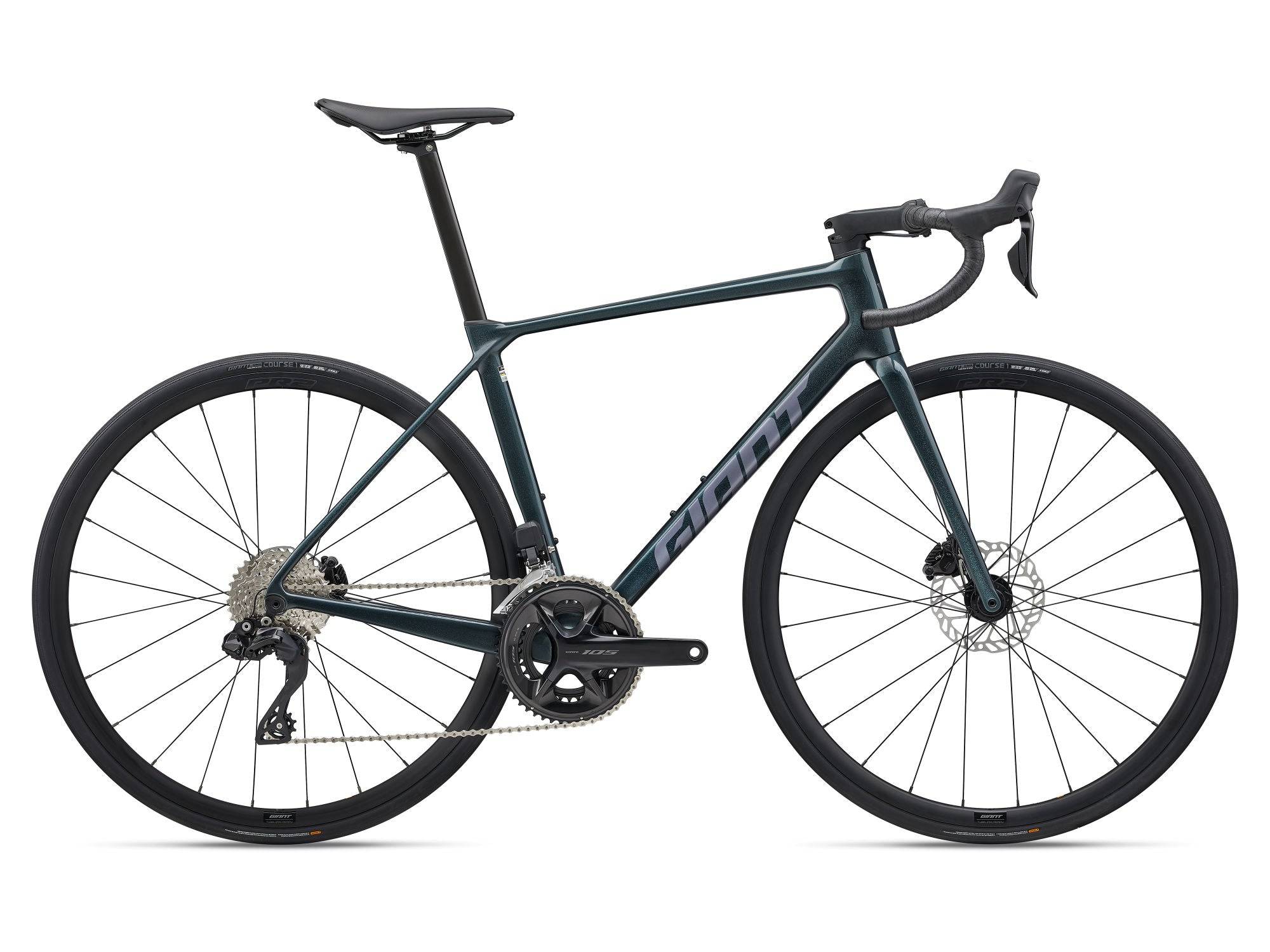 Giant TCR Advanced 1 KOM 2025 - Shimano 105 Di2 2x12sp - Giant P-R2 - 032 / XL / Asphalt Green (XL)