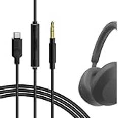 Geekria QuickFit USB-C digital till ljudkabel med mikrofon kompatibel med Sony WH-10000XM5 1000XM4 1000XM3 XB910N XB900N-kabel, typ-C Aux ljudkabel för Pixel 6/5/4a, S20+, Note 10/20 (1,7 m)