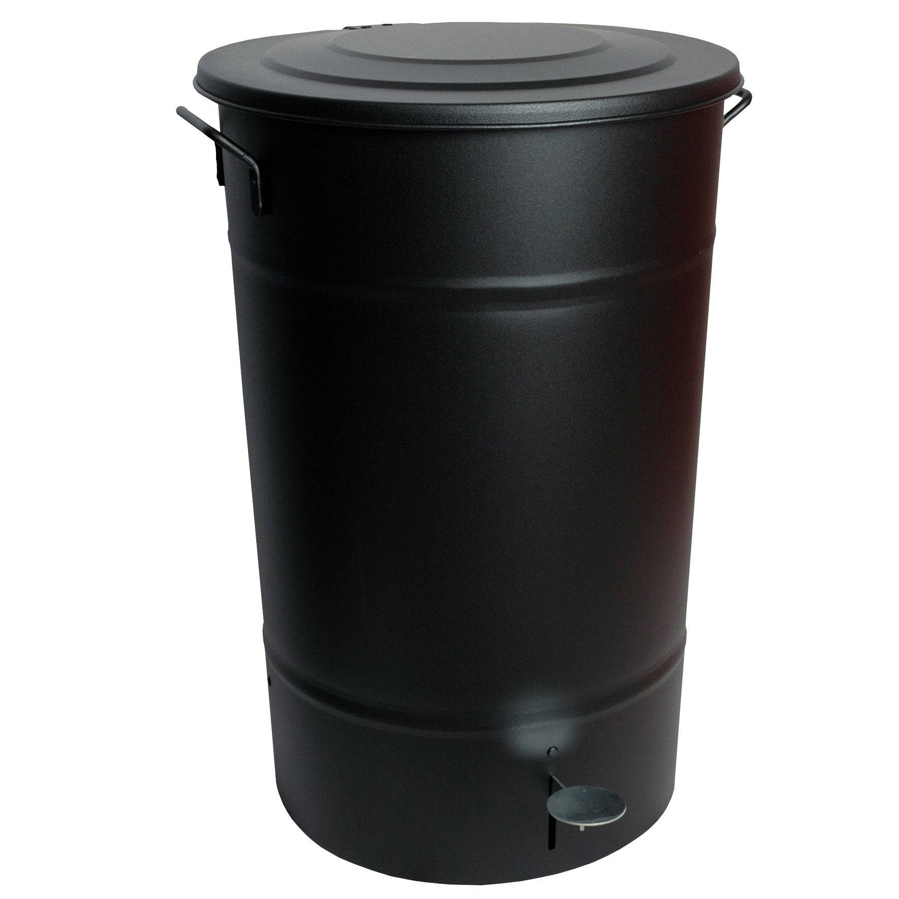 Avfallstunna Greger med lock/pedal 70 liter svart