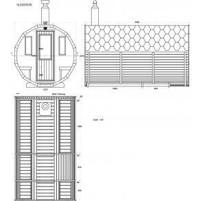 Sauna tønde Thermowood 350 cm Uden Ovn Saml Selv