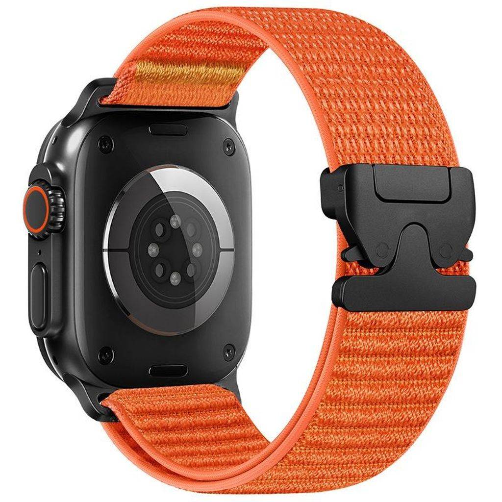 Apple Watch 49/46/45/44mm Nylon Urrem med Parachute Spænde – Orange