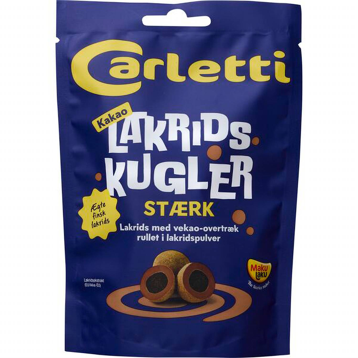 Carletti Lakridskugler Stærk 115 g