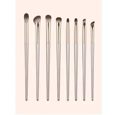 8/5/2/1 st champagneguldigt ögonskuggborstset, mjuka makeupborstar, ögonmakeupborstar, nybörjarborste för näskonturering och blending, fin eyelinerbor