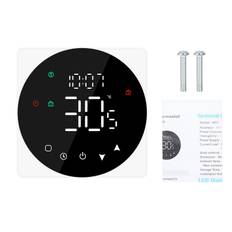 LCD Display Smart Temperature Controller 5A Touch Screen Water Heating Device Thermostat Weekly No wifi svart