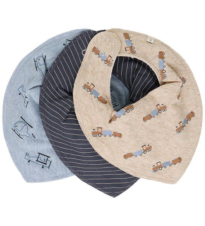 Pippi Savlesmæk - 3-pak - Blue Fog - Pippi Baby - OneSize - Savlesmæk