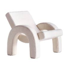 Dusty Deco - Arco Lounge Chair, Boucle White - Lænestole - Edin & Lina Kjellvertz - Hvid - MDF/Træ/Tekstilmateriale