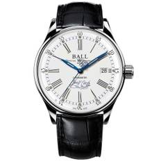 BALL Endeavour Chronometer Automatic White Dial Black Leather Strap Men's Watch NM3288D-LL2CJ-WH
