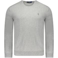 Polo Ralph Lauren, Strik, Herre, Grå, S, Bomuld, Grå Rundhalset Strik