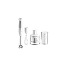 Braun MultiQuick 5 MQ 50236 M, Stavmixer Med PowerBell Plus Teknik, 21 Hastighets Hjul+Turbo, Easy Click System Plus Tillbehör, 600ml Hackare, Metall Visp Och 600ml Bägare, 1000W, Vit