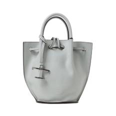 Tod's, Taske, Dame, Grå, ONE SIZE, Læder, Grå Læder Bucket Taske Snørelukning