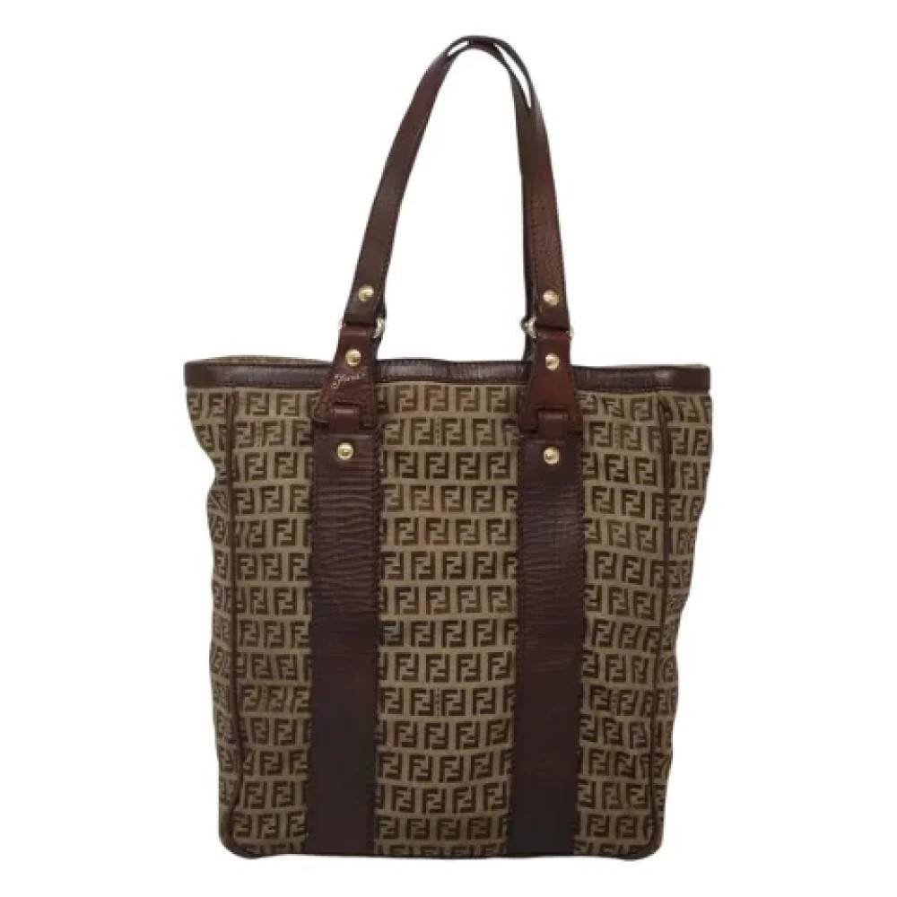 Fendi Vintage Pre-owned Canvas fendi-tasker - Vintage - Dame - Brun - ONE SIZE - Uld
