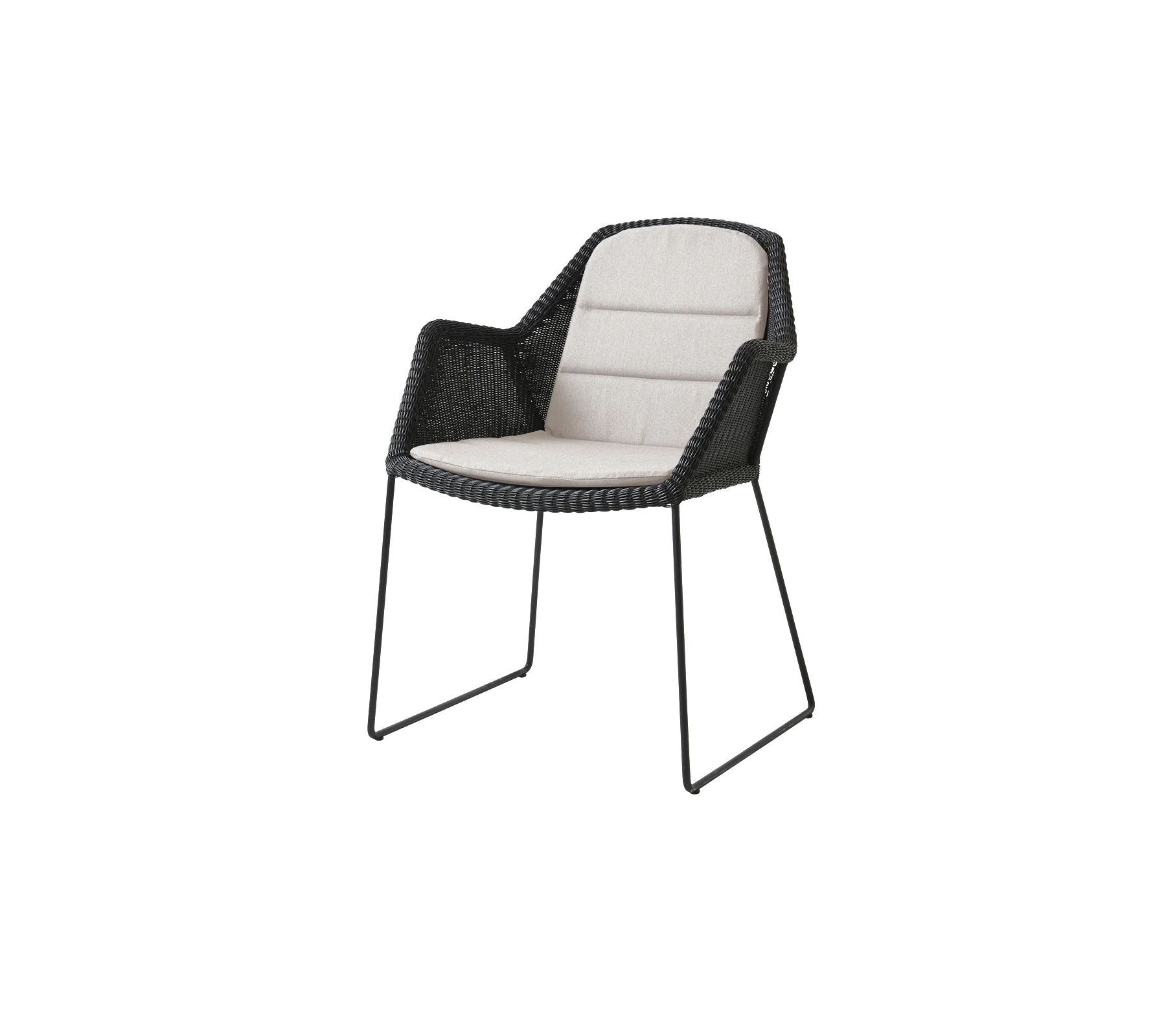 Breeze stol inkl. hynde fra Cane-line Black / Sand - Cane-line Natté - Jacobsen Plus