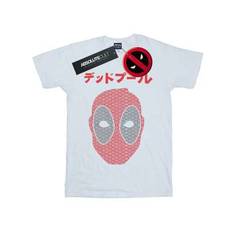 Japansk Seigaiha Head T-shirt för män Deadpool (vit) - Vitt (3XL,4XL,5XL,L,M,S,XL,XXL)