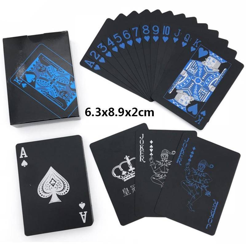 Svart Gul Poker Spelkort Brädspel Blå Vit Barn Barn Leksaker Barn Leksak Vattentät PVC Kortlek Kortspelsset Samla