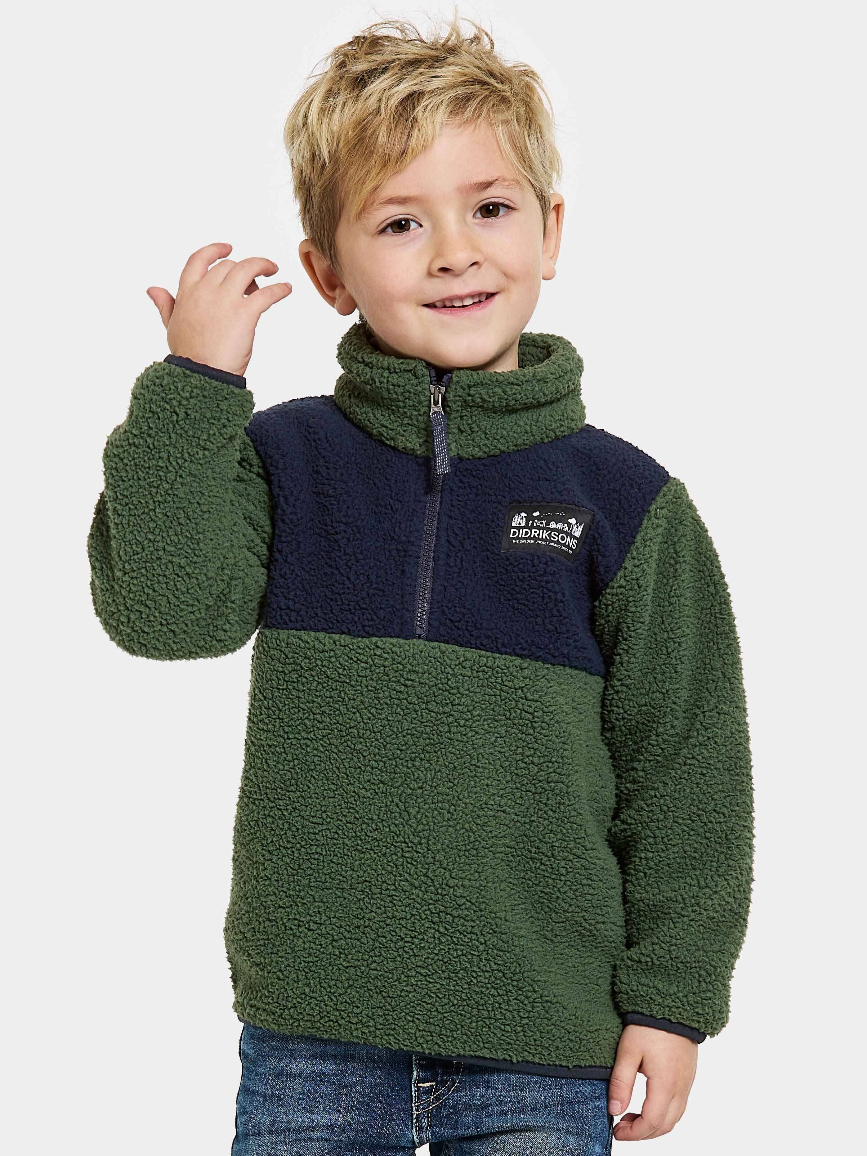 Didriksons Gosig Fleecetröja Barn Pine Green